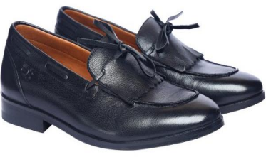 Men’s Black Leather Bow-Tie Formal Loafers
