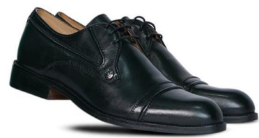 Men’s Black Leather Cap-Toe Formal Shoes