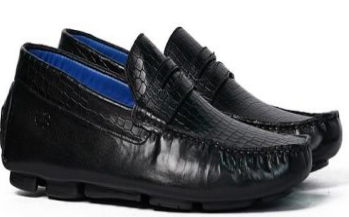Men’s Black Leather Driving Loafers