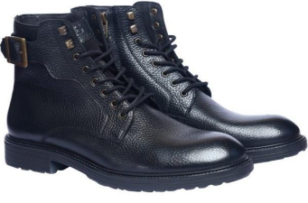 Men’s Black Leather Lace-Up Ankle Boots