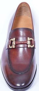 Men’s Dark Tan Leather Horsebit Loafers